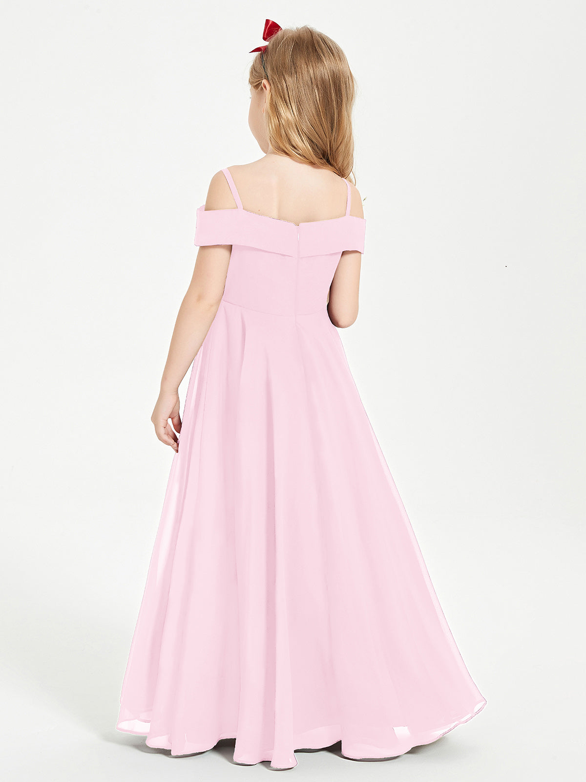Off-the-Shoulder Dresses for Stylish Junior Bridesmaids Candy Pink